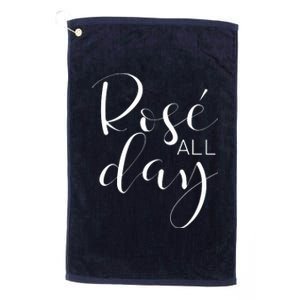 Funny Cute Rose All Day Wine Lover Gift Platinum Collection Golf Towel