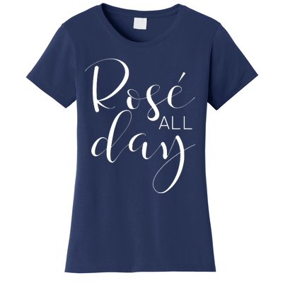 Funny Cute Rose All Day Wine Lover Gift Women's T-Shirt