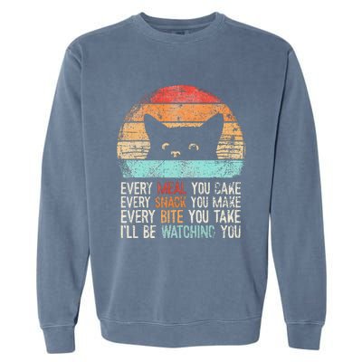 Funny Cat Retro Cat Owner Cat Humor Cat Lover Cat Garment-Dyed Sweatshirt