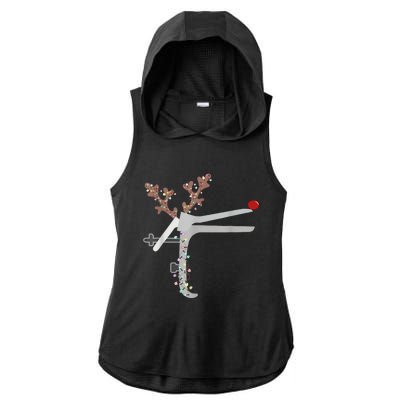 Funny Christmas Reindeer Speculum Nurse L&D Nursing Xmas Ladies PosiCharge Tri-Blend Wicking Draft Hoodie Tank