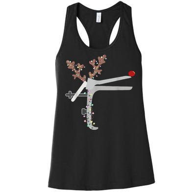 Funny Christmas Reindeer Speculum Nurse L&D Nursing Xmas Women's Racerback Tank