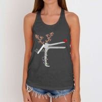 Funny Christmas Reindeer Speculum Nurse L&D Nursing Xmas Women's Knotted Racerback Tank