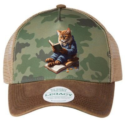 Funny Cats Reading A Book Graphic Cat Kitten Lovers Legacy Tie Dye Trucker Hat