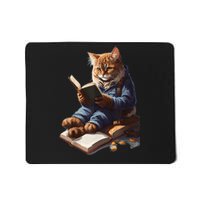 Funny Cats Reading A Book Graphic Cat Kitten Lovers Mousepad