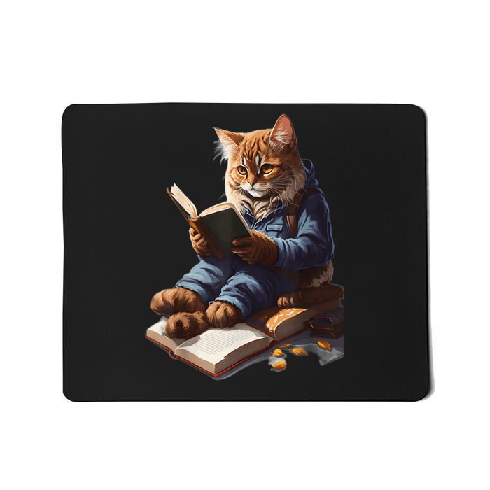 Funny Cats Reading A Book Graphic Cat Kitten Lovers Mousepad