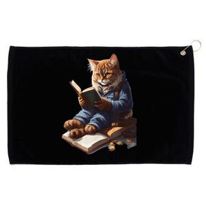 Funny Cats Reading A Book Graphic Cat Kitten Lovers Grommeted Golf Towel