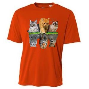 Fun Cat Reflection Gift Design Idea Cute Gift Cooling Performance Crew T-Shirt