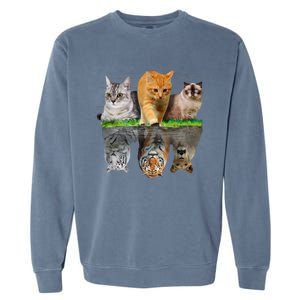 Fun Cat Reflection Gift Design Idea Cute Gift Garment-Dyed Sweatshirt