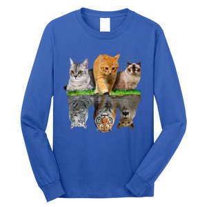 Fun Cat Reflection Gift Design Idea Cute Gift Long Sleeve Shirt