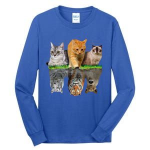 Fun Cat Reflection Gift Design Idea Cute Gift Tall Long Sleeve T-Shirt