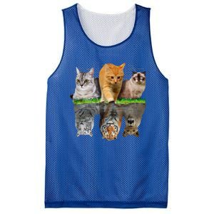 Fun Cat Reflection Gift Design Idea Cute Gift Mesh Reversible Basketball Jersey Tank