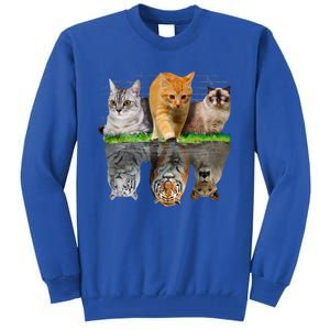 Fun Cat Reflection Gift Design Idea Cute Gift Tall Sweatshirt