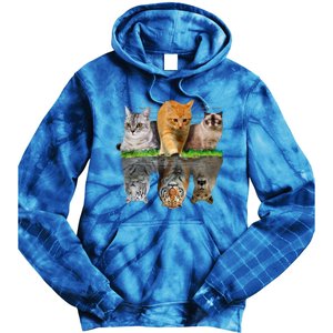 Fun Cat Reflection Gift Design Idea Cute Gift Tie Dye Hoodie