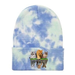 Fun Cat Reflection Gift Design Idea Cute Gift Tie Dye 12in Knit Beanie