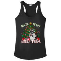 Funny Christmas Raccoon Sorta Merry Sorta Santa Feral Xmas Ladies PosiCharge Competitor Racerback Tank