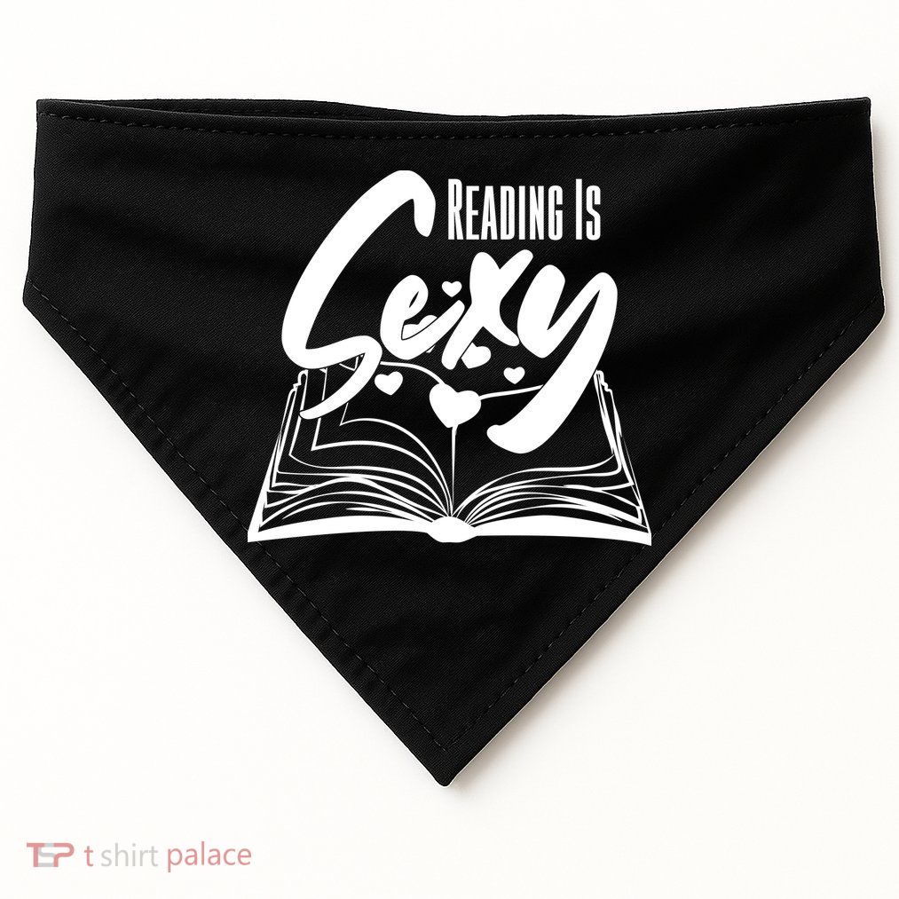 Funny Cute Reading Is Sexy Book Lover USA-Made Doggie Bandana