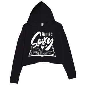 Funny Cute Reading Is Sexy Book Lover Crop Fleece Hoodie