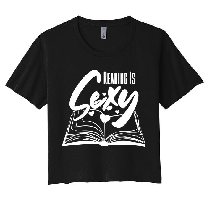 Funny Cute Reading Is Sexy Book Lover Crop Top