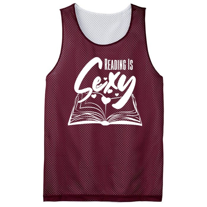 Funny Cute Reading Is Sexy Book Lover Mesh Reversible Basketball Jersey Tank