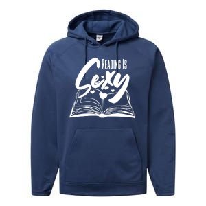 Funny Cute Reading Is Sexy Book Lover Performance Fleece Hoodie