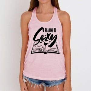 Funny Cute Reading Is Sexy Book Lover Women's Knotted Racerback Tank