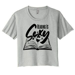 Funny Cute Reading Is Sexy Book Lover Women's Crop Top Tee