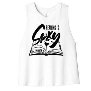 Funny Cute Reading Is Sexy Book Lover Women's Racerback Cropped Tank