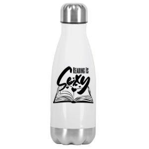 Funny Cute Reading Is Sexy Book Lover Stainless Steel Insulated Water Bottle