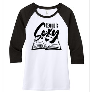 Funny Cute Reading Is Sexy Book Lover Women's Tri-Blend 3/4-Sleeve Raglan Shirt