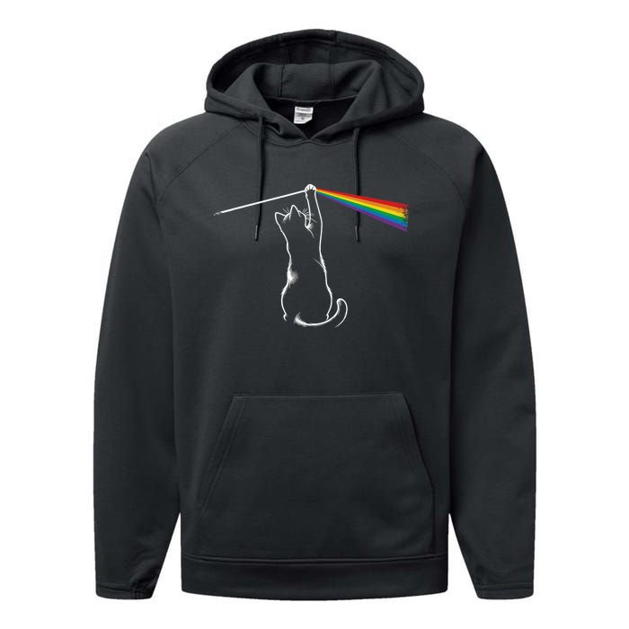 Funny Cat Rock Music Gift Performance Fleece Hoodie