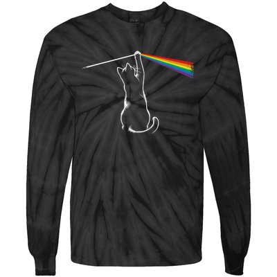 Funny Cat Rock Music Gift Tie-Dye Long Sleeve Shirt