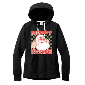 Funny Christmas Rizz Meme Merry Rizzmas For Trendy Great Gift Women's Fleece Hoodie