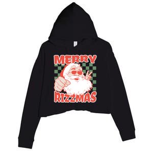 Funny Christmas Rizz Meme Merry Rizzmas For Trendy Great Gift Crop Fleece Hoodie