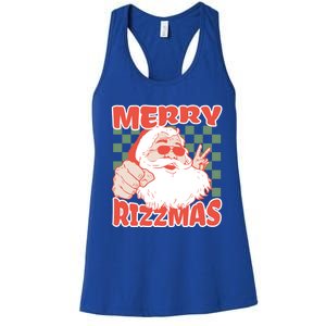 Funny Christmas Rizz Meme Merry Rizzmas For Trendy Great Gift Women's Racerback Tank