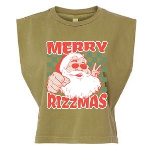 Funny Christmas Rizz Meme Merry Rizzmas For Trendy Great Gift Garment-Dyed Women's Muscle Tee