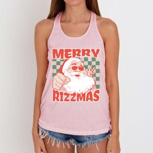 Funny Christmas Rizz Meme Merry Rizzmas For Trendy Great Gift Women's Knotted Racerback Tank