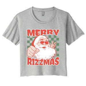 Funny Christmas Rizz Meme Merry Rizzmas For Trendy Great Gift Women's Crop Top Tee