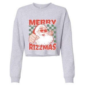 Funny Christmas Rizz Meme Merry Rizzmas For Trendy Great Gift Cropped Pullover Crew