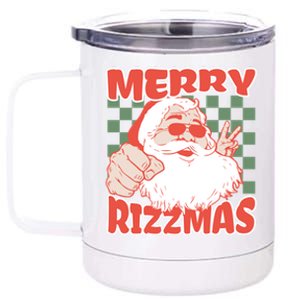 Funny Christmas Rizz Meme Merry Rizzmas For Trendy Great Gift 12 oz Stainless Steel Tumbler Cup