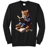 Funny Cats Reading A Book Graphic Cat Kitten Lovers Sweatshirt