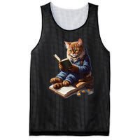 Funny Cats Reading A Book Graphic Cat Kitten Lovers Mesh Reversible Basketball Jersey Tank