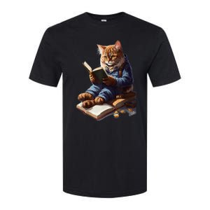 Funny Cats Reading A Book Graphic Cat Kitten Lovers Softstyle CVC T-Shirt