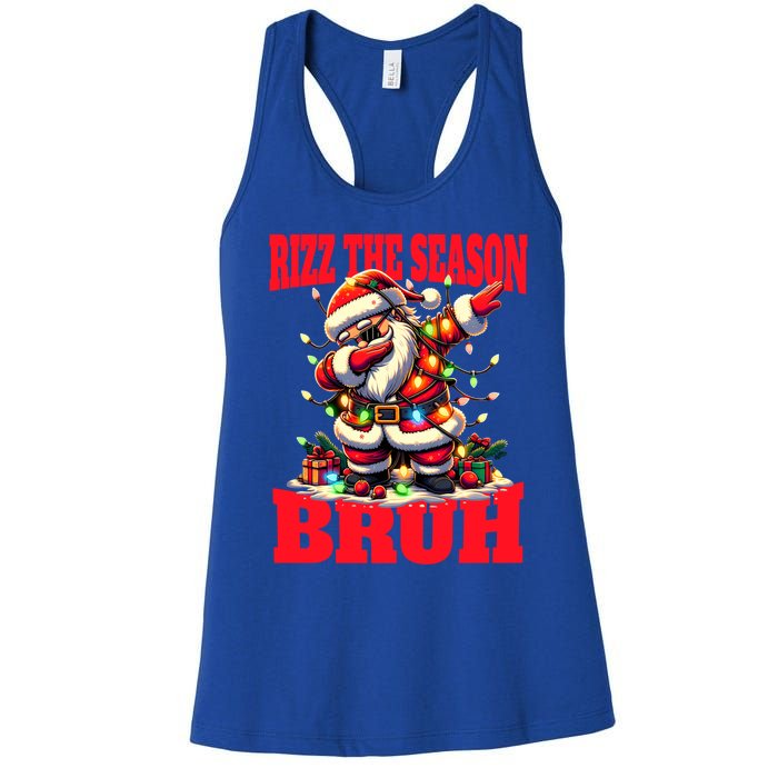 Funny Christmas Rizzmas Santa Xmas Rizz The Season Bruh Gift Women's Racerback Tank