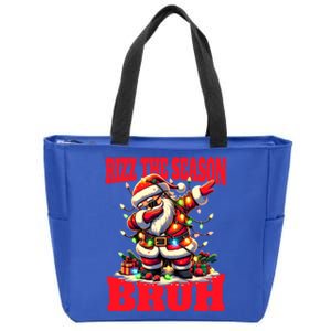 Funny Christmas Rizzmas Santa Xmas Rizz The Season Bruh Gift Zip Tote Bag