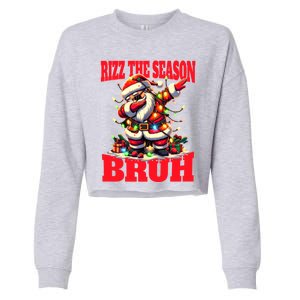 Funny Christmas Rizzmas Santa Xmas Rizz The Season Bruh Gift Cropped Pullover Crew