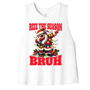 Funny Christmas Rizzmas Santa Xmas Rizz The Season Bruh Gift Women's Racerback Cropped Tank