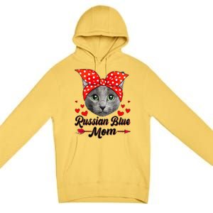 Funny Cute Russian Blue Mom Tee Cat Mom Mothers Day For Funny Premium Pullover Hoodie