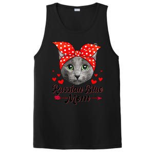 Funny Cute Russian Blue Mom Tee Cat Mom Mothers Day For Funny PosiCharge Competitor Tank