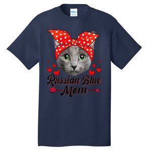 Funny Cute Russian Blue Mom Tee Cat Mom Mothers Day For Funny Tall T-Shirt