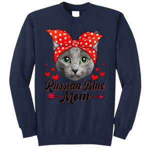 Funny Cute Russian Blue Mom Tee Cat Mom Mothers Day For Funny Tall Sweatshirt